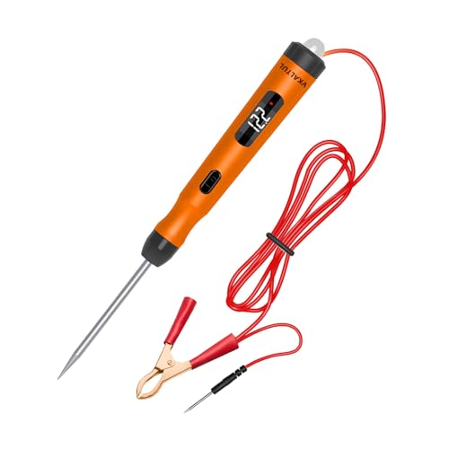 VKALTUL Spannungsprüfer Auto P50, DC 6V/12V/24V Digital Prüflampe KFZ mit 3 Modi Spannungsmessung Erkennung von Positiver Negativer Richtung Frequenzvorhersage für Kfz-Schaltkreisreparatur