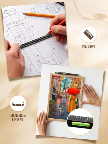 Image of Multifunction 6 in 1 Tool with Ballpoint Pen, Touch Screen Stylus, Ruler, Spirit Level, Flat-head Screwdriver, All-in-One Tech-Tool Gadgets for Mens Gifts, Aluminium
