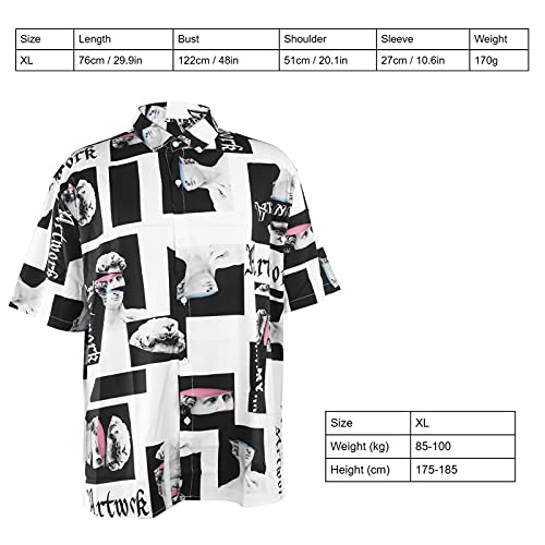 Camisa de lazer, camiseta masculina leve com colarinho virado para presente masculino (CE011002, GG)