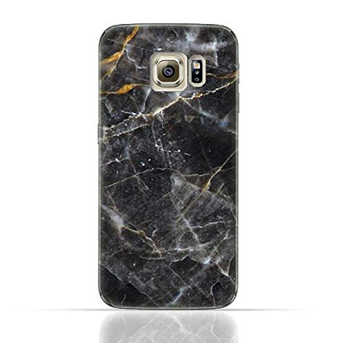 AMC Compatible with Samsung Galaxy S6 Edge Plus TPU Silicone Case with Dark Grey Marble Texture