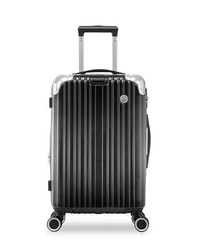 Universal Traveller Terminal Prime 20/24/28 360 8-Wheel Spinner | TSA I Expandable | ABS + PC (Black 20)