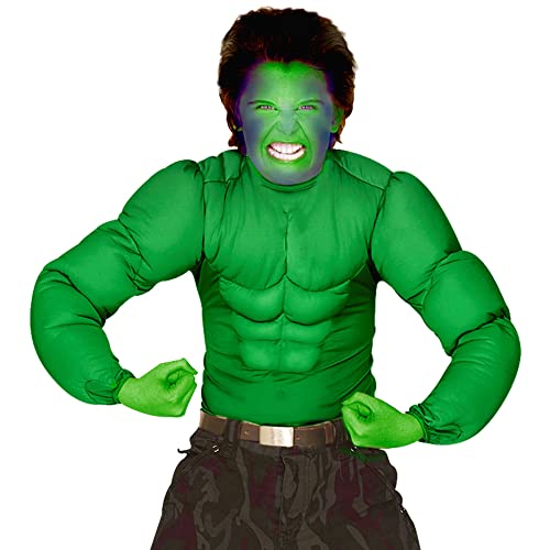 W WIDMANN MILANO Party Fashion - Camiseta musculosa para niños, verde, six-pack, soldado, superhéroe, villano, disfraces