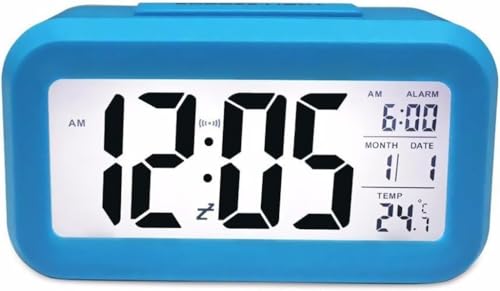 Image of Jamboree!!! Multi-Function Digital Alarm Clock with Temperature, Date, Alarm & Snooze, LED Desk Clock for Home & Office (Blue)
