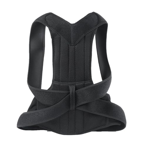 Correcteur de posture dos respirant noir ajustable pour homme et femme