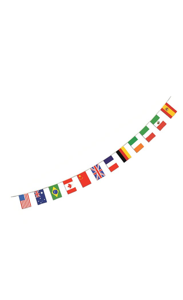 Beistle 57739 International Flag Pennant Banner, 12" x 14' 6", Multicolor
