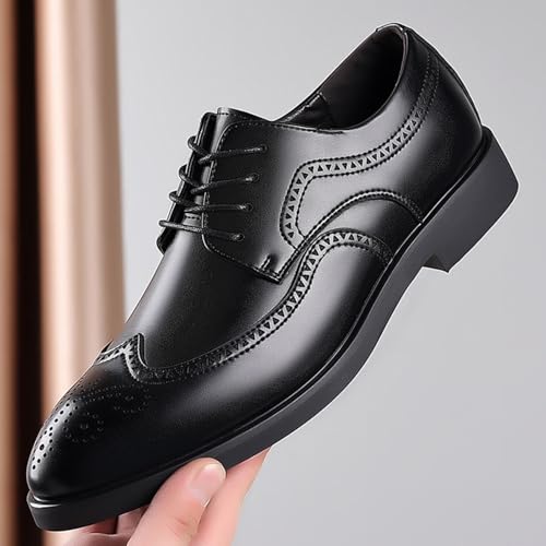 Men's Business Shoes Wingtip Oxford Brogue Detail Lightweight Comfortable Lace Up Dress Shoes for Men4