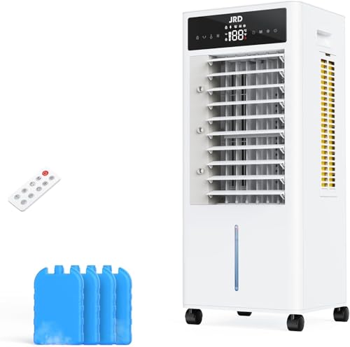 Image of JRD 3-IN-1 Evaporative Air Cooler, 80° Oscillation Air Cooler with 3 Speeds, 4 Modes, 12H Timer, 2.4Gal Tank, Remote, Portable Swamp Cooler for Bedroom Home Office Garage