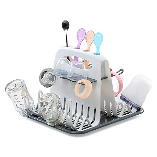 Image of MOVEBO Baby Milk Bottles Drying Rack Portable Cleaning Dryer Storage Holder Multi-Layer Detachable with Drain Tray Drying Rack for Kids