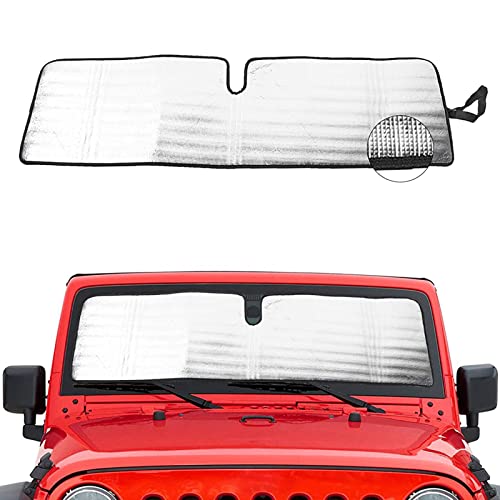 Windshield Sunshade Sun Shade Heat Shield Sun Visor Mat Compatible with Jeep…