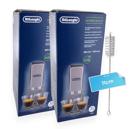 2 x DL-pro Entkalker 500ml für DeLonghi 5513296041 SER3018 DLSC500 EcoDecalk inkl. DL-pro Reinigungsbürste für Kaffeemaschine Kaffeevollautomat