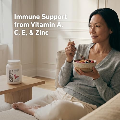 Image of Isopure Zero Carb 100% Pure Whey Isolate Protein Powder, Gluten Free, With Vitamins, Strawberries & Cream, 25g Protein Per Serving, 1 Lb, 15 Servings (Packaging May Vary)