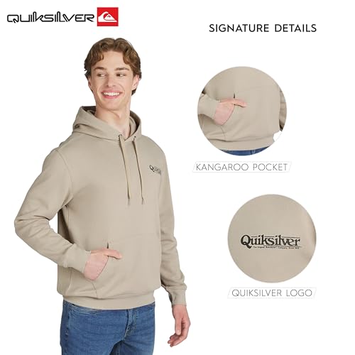 Image of Quiksilver Men's Regular Fit Super Soft Fleece Midweight Pullover Hooded Sweatshirt