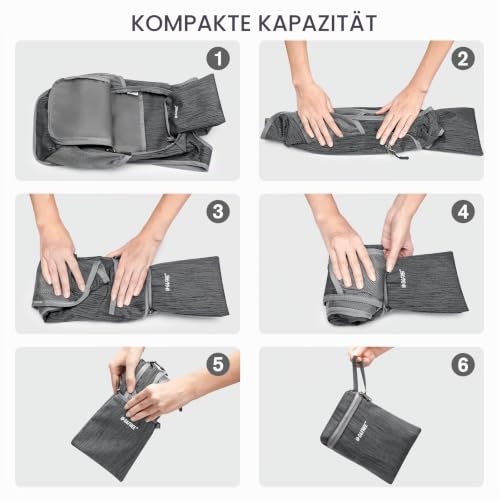 G4Free 10/15/20L Faltbarer Rucksack Klein, Wanderrucksack Leicht – Ansicht 5