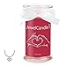 JewelCandle True Love, giara Grande (1020g, Durata 95-125h), Rosso, Candela profumata (Rosa) con Gioiello in Argento Sterling 925-Collana