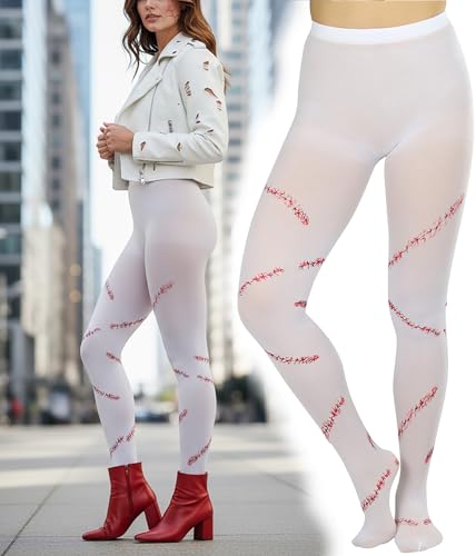 Image of ToBeInStyle Women's Bloody Stitches Scar Zombie Frankenstein Costume Tights Pantyhose Living Dead