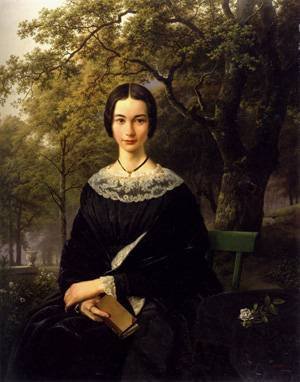 Peinture à l'huile d'art Koekkoek A Young Lady grand format 36x48