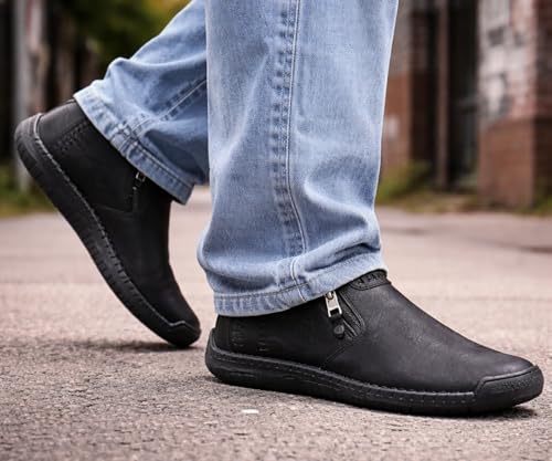 Image of Kraasa Men's Stylish Trendy Sneakers | High Tops Synthetic Side Zipper Casual Shoes | Ultra Soft Cushioned Insole | Airmix Sole Footwear