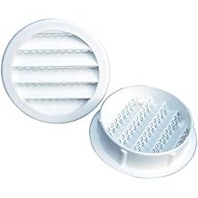 Maurice Franklin Louver-1" Round White Polypropylene Plastic Louver with Insect Screen System Priced Per Bag of 6. 1" PLW-100