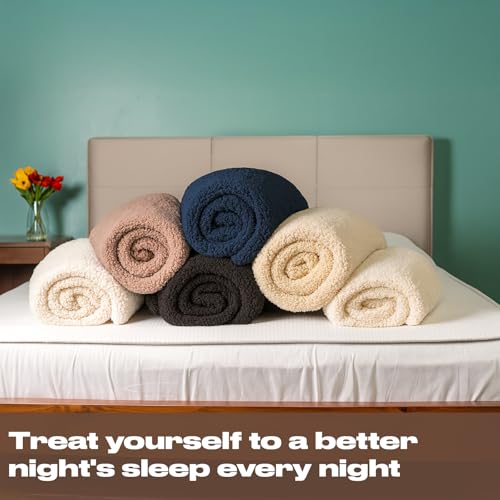 Brentfords Teddy Fleece Fitted Sheet, Soft Warm Fitted Bed Sheets Double Thermal Luxury Winter Bedding Easy to Use Fit, Charcoal Grey - Double Bed