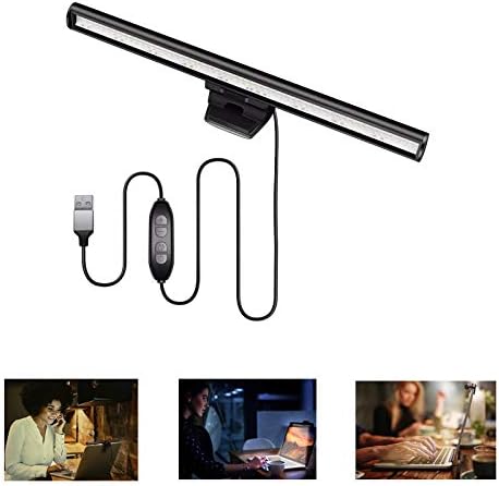 ROGBLIN Laptop Monitor Light Bar, USB E-Reading LED Task Lamp, 3 Adjustable Color Temperature, 10 Dimming Brightness Levels, No Screen Glare, Space Saving, Eye Health Care