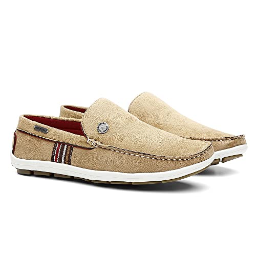 Mocassim Masculino Casual Camurça Conforto - Bege/43
