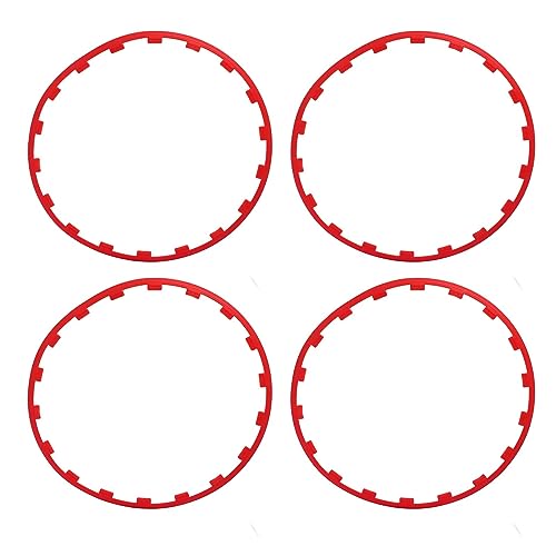 Jauarta 4PCS Wheel Rim Ring Red Wheel Trim Protector Ring Replacement For 2017 to 2023