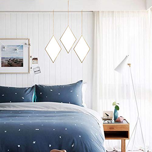 Affomo Hanging Wall Mirror 3 Piece Diamond Small Wall Decor Gold Mirror With Chain For Home Decor Bathroom Bedroom Living Room #TOP3