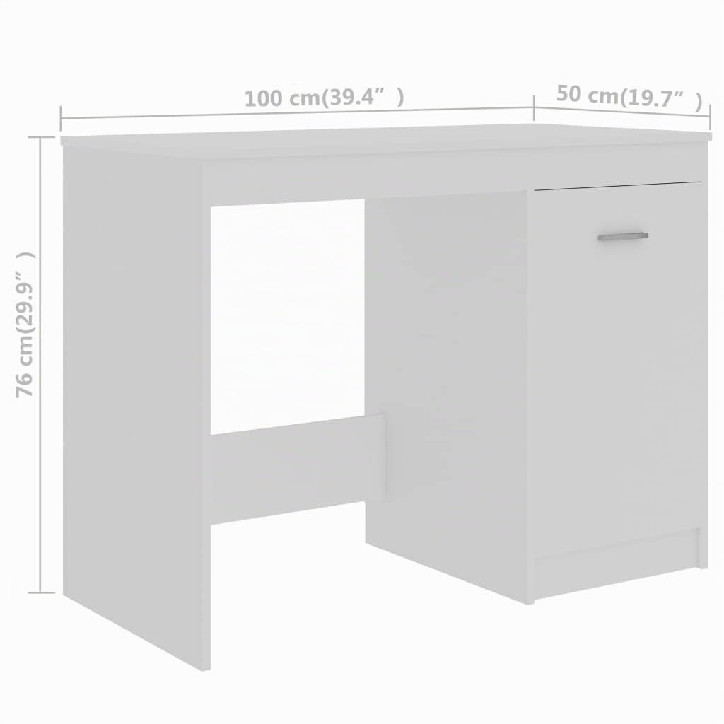 vidaXL Escritorio de Madera contrachapada Blanco 140x50x76 cm