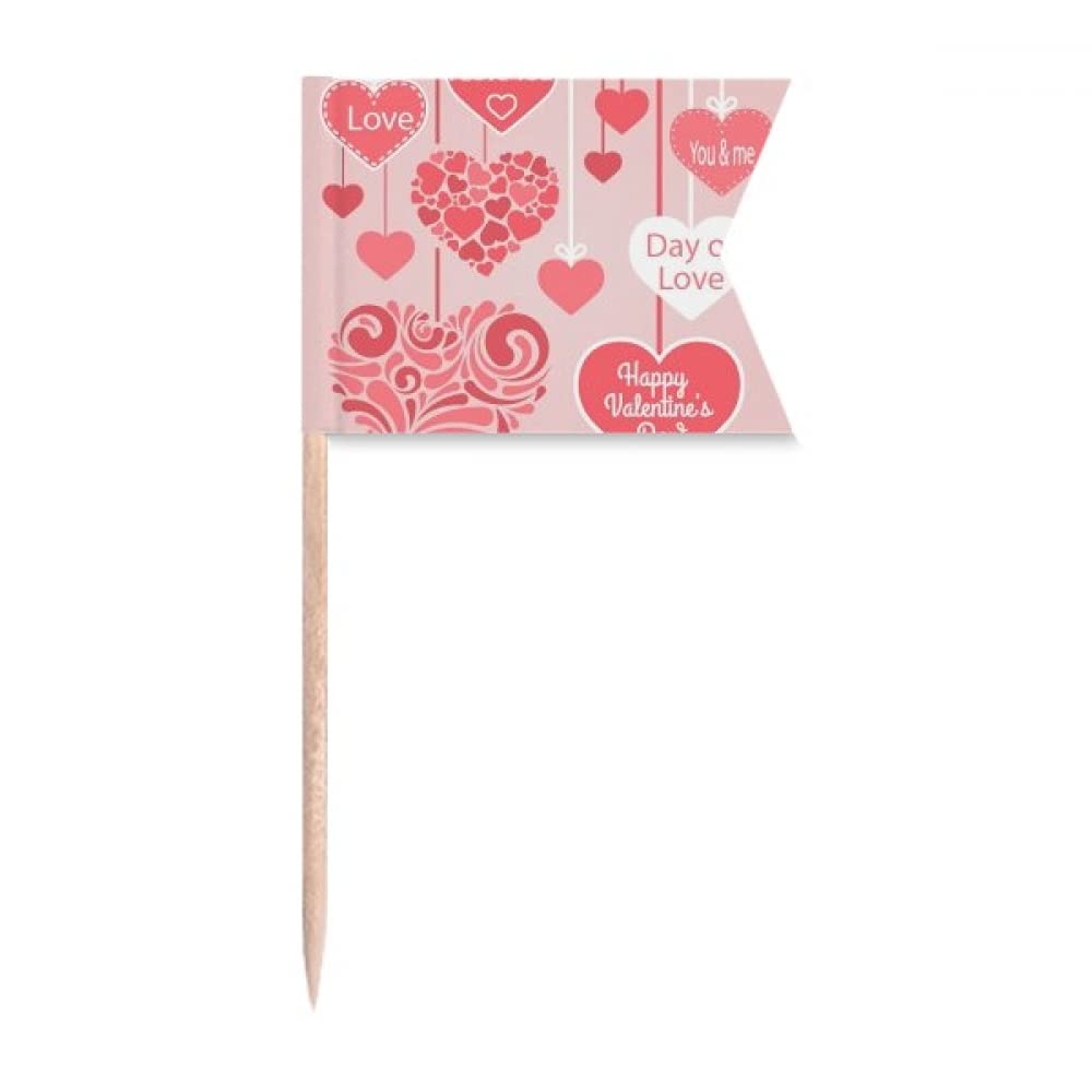 Décoration de gâteau Saint-Valentin avec petits pics cœurs romantiques