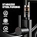 SoliForge Kitchen Faucet with Pull Down Sprayer,Double Head Modern Single Handle Spring Loaded Stainless Steel Faucet for Commercial Industrial Farmhouse Camper Laundry Tools RV (Black)