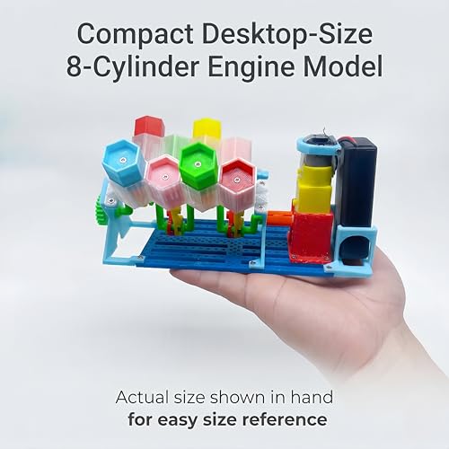 8-Cylinder Engine Model Kit for Kids Ages 10+, Battery-Powered STEM Building Toy with Moving Pistons and Crankshaft, DIY Mechanical Engineering Science Kit, Educational Gift for Boys and Girls - Image 2