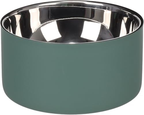 ciotola per cani - ciotola Xara verde in acciaio inox - doppia parete antiscivolo - 700ml