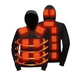 17-ZONE HEATING SYSTEM: Heated hoodie for men, Advanced graphene heating technology with strategically placed elements across neck, waist, cuffs and back, providing comprehensive warmth throughout the garment HEATED HOODIE: Heated sweatshirt for men,...