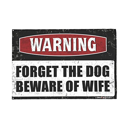 Drapeau d'avertissement rigolo Beware of Wife pour recouvrir un grand mur vide - 6