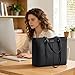 Imagen de RAINSMORE Bolso Mujer Impermeable Bolso Grande Mujers para Portátil 14 Pulgadas Bolsos para Universitarias Cuero PU Bolsa Tote para Ordenador Portátil para Compras Shopper Oficina Trabajo Negro