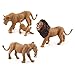 Warmtree Simulated Wild Animals Model Realistic Plastic Action Figure for Collection Science Educational Toy (Lions Family)