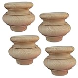 4 Stück Massivholz Möbelbeine Möbelfüße/Sockelfuß,4 Stück Runde Massivholz Ersatz Sofa Beine,Unvollendet Buche Schrankbeine,für Kommode,Kleiderschrank,Mit Montageplatte und Schrauben(F)