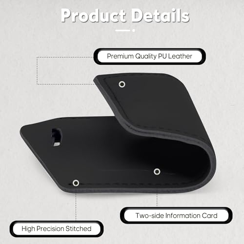 Image of 8 Pack Leather Luggage Travel Bag Tags by Travelambo Black