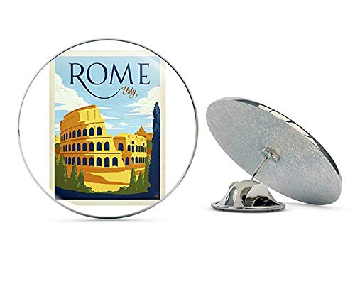 Vintage Art Colosseum Rome Italy (Visit Italian ca Old) Metal 0.75