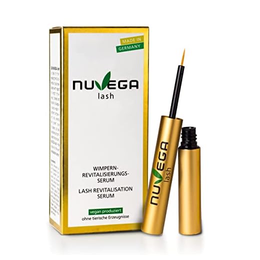 Nuvega Lash Veganes Wimpernserum ohne tierische Produkte für lange Wimpern in 4-6 Wochen, Made in Germany, Lash Serum, Serum für Wimpernwachstum, 3ml