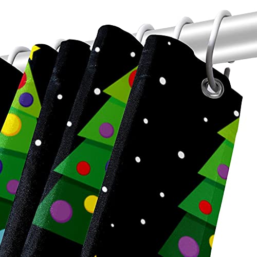 Rideau de douche Sapins de Noël Vert 183 cm imperméable textile de douche - 6
