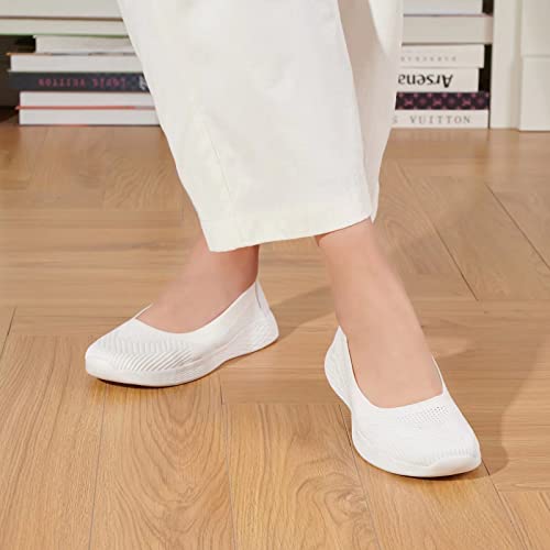 TIOSEBON Women's Comfortable Loafer Flat Foam Mesh Slip-On Walking Shoes2