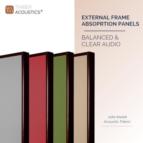Image of Timber Acoustics Soundproofing Wooden Frame Acoustic Panels, Rockwool Safe 'n' Silent Pro. (WALNUT) [SET OF 3] (Green, 2'X4'X5 inch)