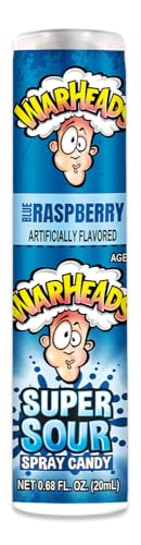 WARHEADS - Super Sour Candy Spray - Blue Raspberry, Green Apple and Watermelon Flavors - 0.68 oz. Bottles - 24 Pack