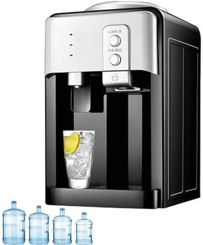 Dispensador De Agua De Sobremesa con Máquina De Hielo - Agua Eléctrica Fría Y Caliente para El Hogar, La Oficina Y La Residencia Estudiantil - Eficiente, Compacto Y Elegante
