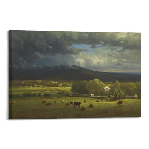 Poster George Inness coucher de soleil sur la rivière atmosphère poétique salon
