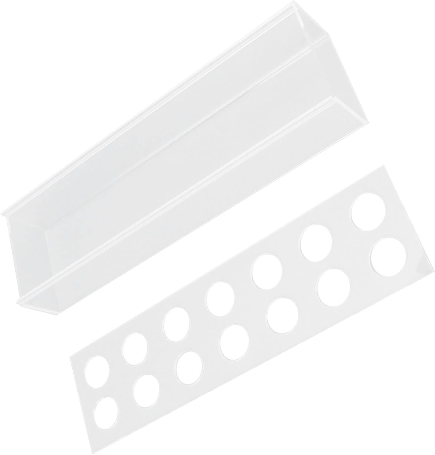 Rectangular Acrylic Flower Vase, Gift Keep Glossy Finish Unique Long Acrylic Vase for Table Decoration (14 Holes)