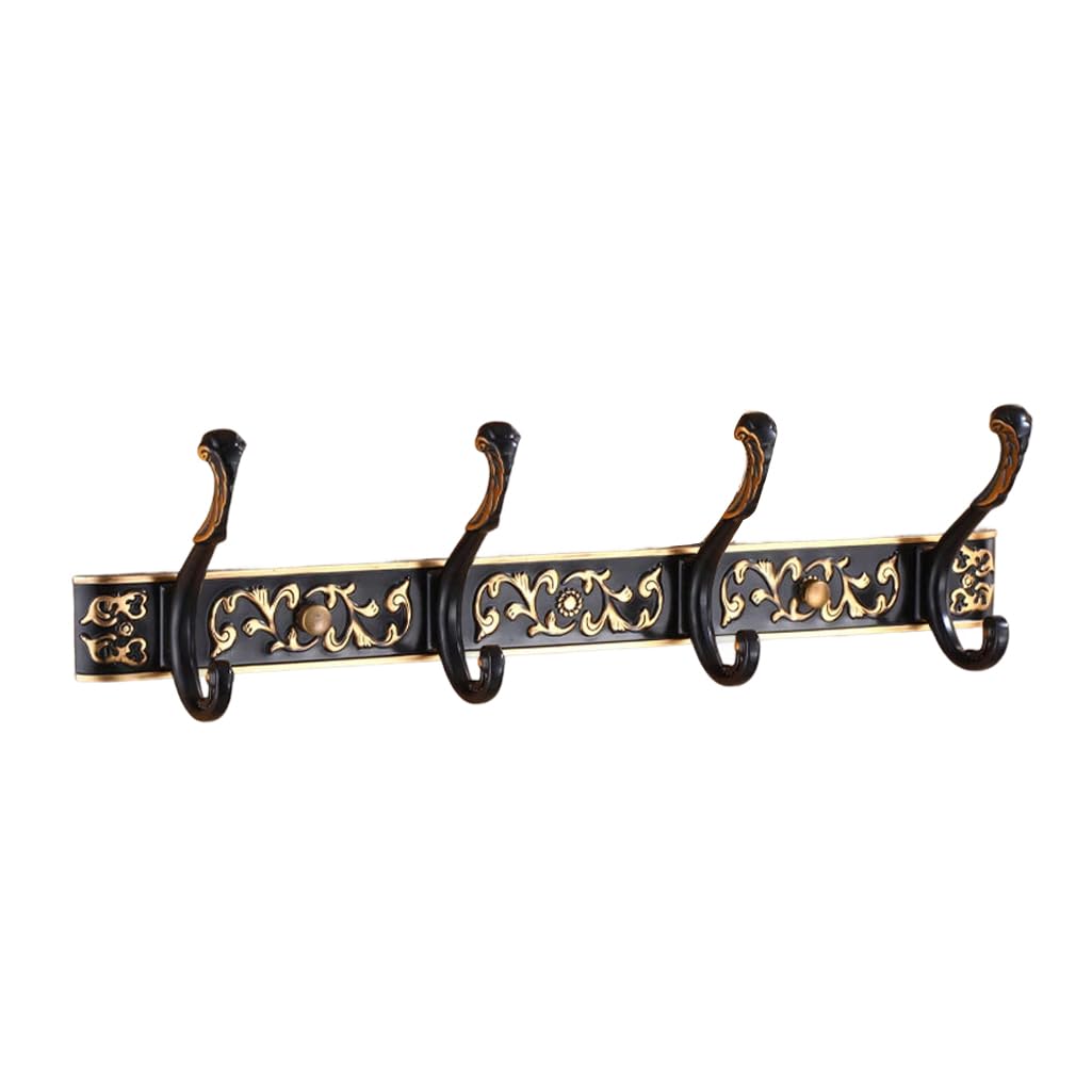 ZHOUXIAO Vintage Metal Coat Rack Wall Mounted with Hooks, Antique Heavy Duty Coat Hook Rail, Hat Robe and Towel Hooks Rack for Bathroom, Entryway, Mudroom 4hook