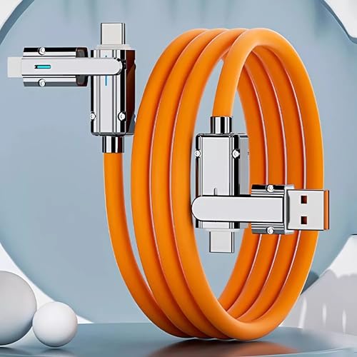 Image of 4 in 1 Data Cable Metal Alloy Ports With 100w Fast Charging & Data Transfer Cable | Light ning to Type C, Type C to C, Lighting to Type a Compatible for IphoNE, Ipads, Macbooks, Type C Laptop