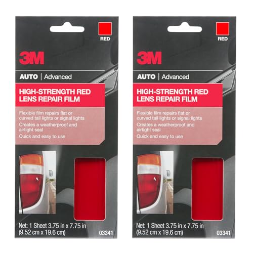 3M Auto High Strength Red Lens Repair Film, 03341, 3.75 in x 7.75 in, 2-Pack
